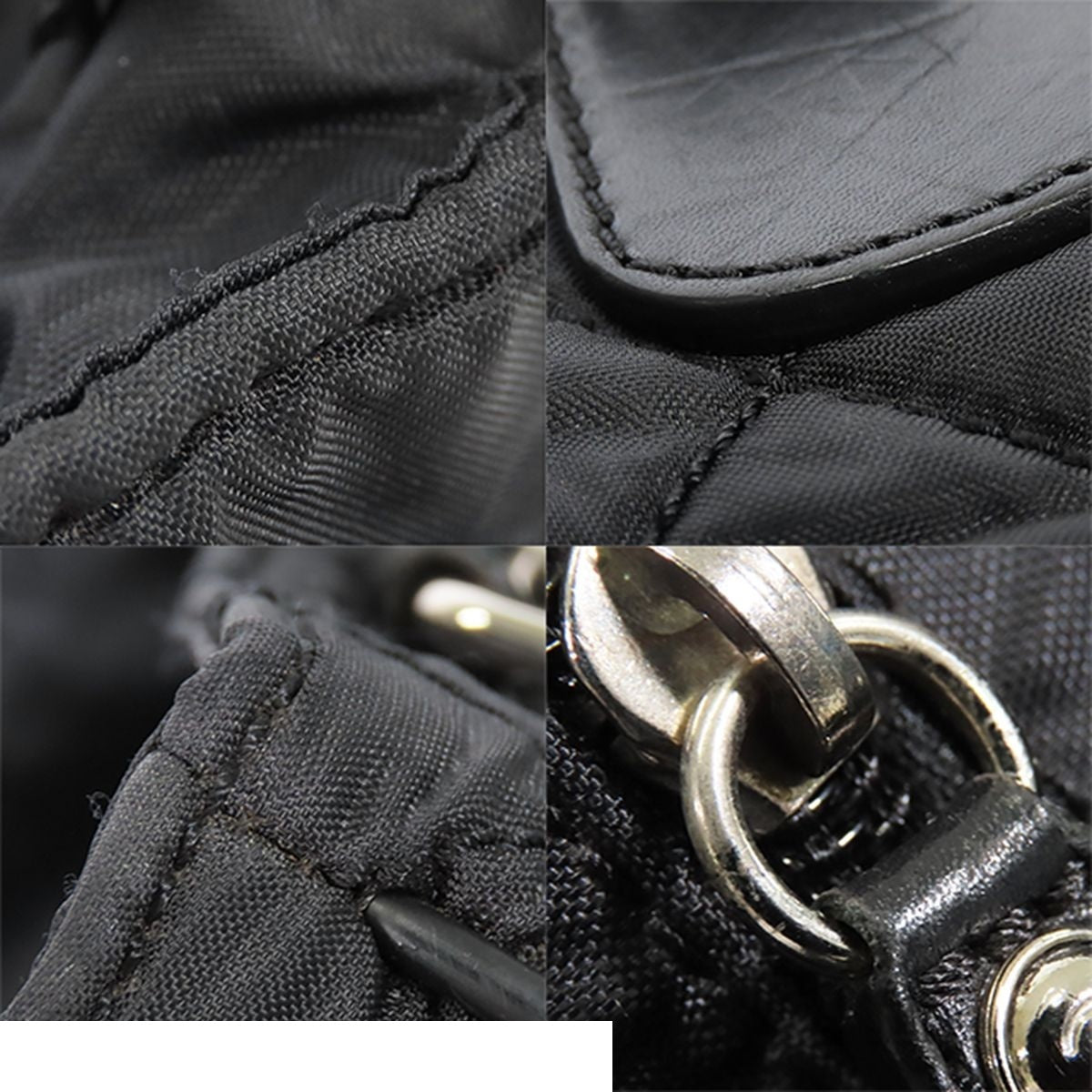 Chanel Paris New York Line Tote Bag Black Silver Nylon Leather — view 6