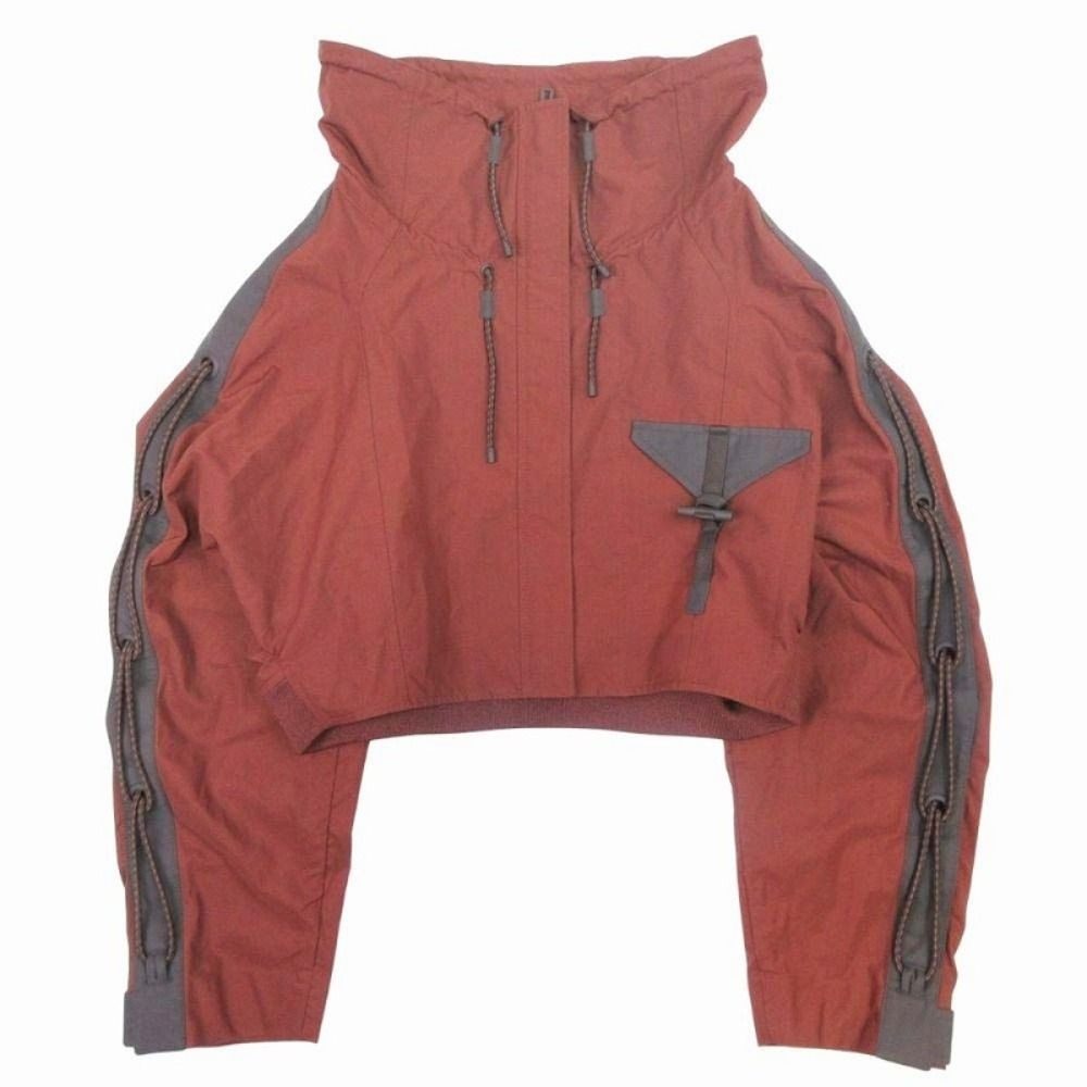 Hermes Short Jacket Outer Cropped Cotton Rave in the Desert 38 Brown