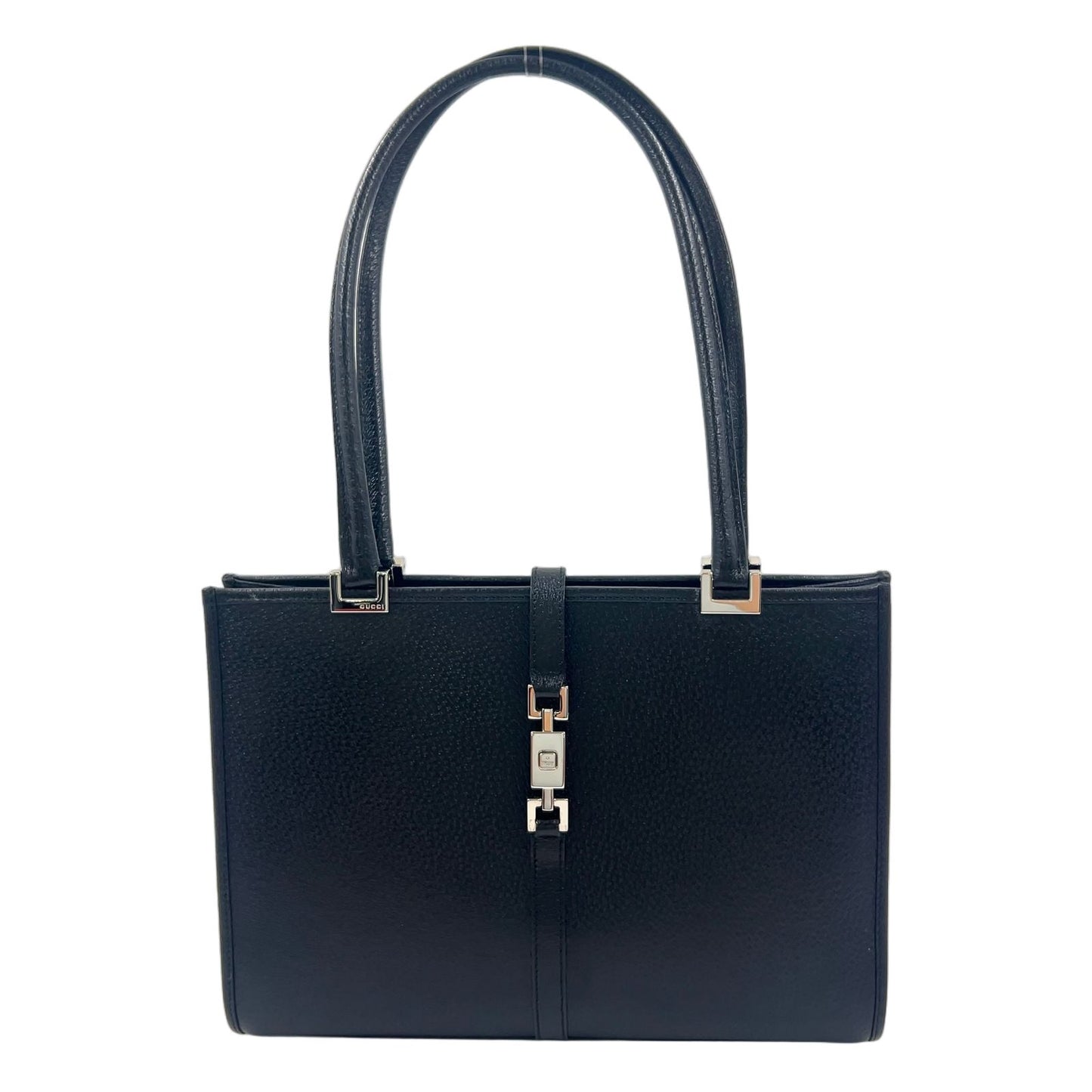 Gucci Jackie Leather Black Tote Silver