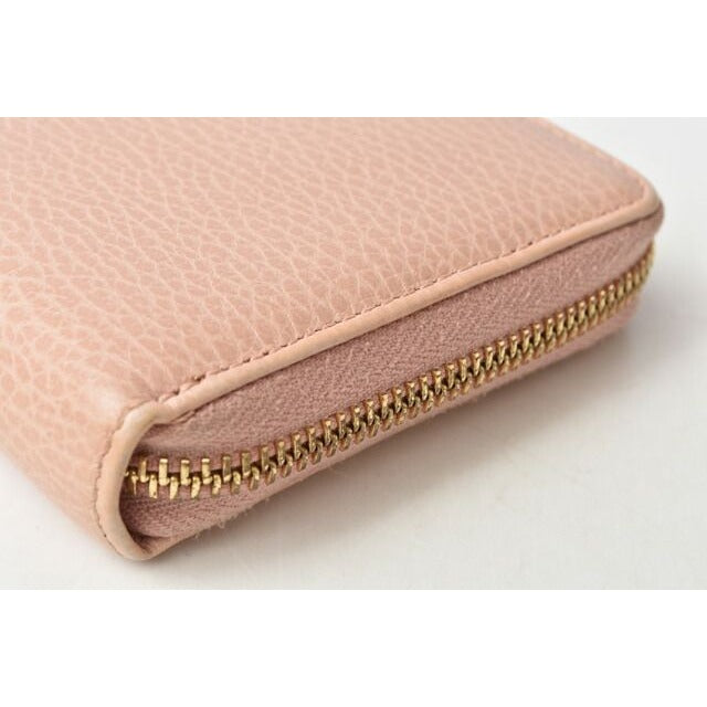 Gucci Wallet Long Petit Marmont Leather Pink Beige Round Zipper — view 8