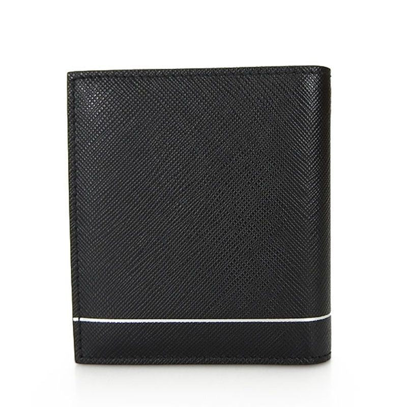 Prada Card Case 2 Mo004 Leather Black Nero Simple Logo Men