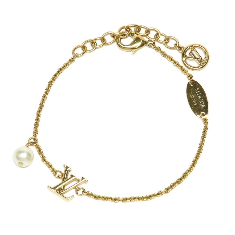 Louis Vuitton Bracelet LV Iconic a Gold Metal Resin Pearl