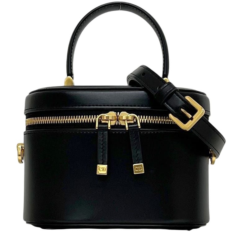 Dior Mini Vanity Shoulder Bag Leather Black