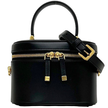 Dior Mini Vanity Shoulder Bag Leather Black