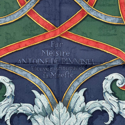 Hermes Scarf Silk Carre 90 L'instrvction du Roy Imperial Studies Navy — view 7