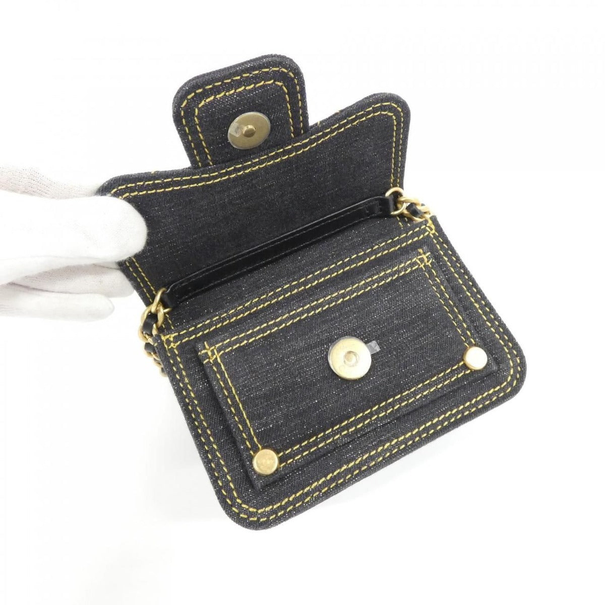 Chanel Chain Clutch Denim Black Mat — view 9