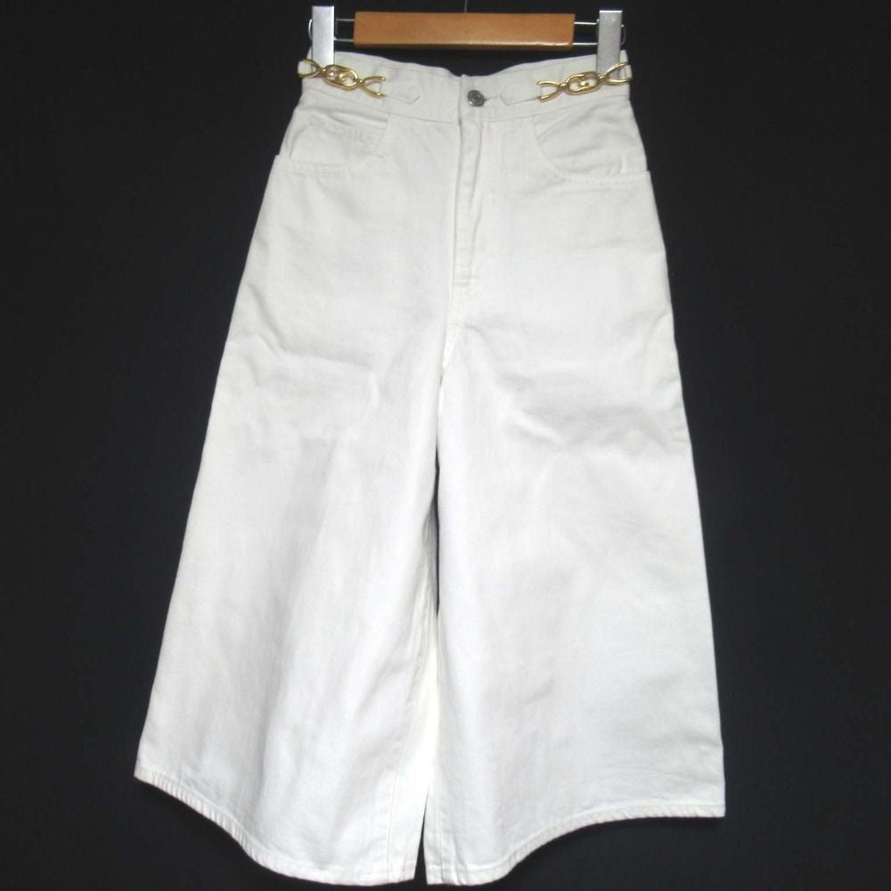 Celine Cleaned Era Triomphe Signature Wide Gaucho Denim Pants