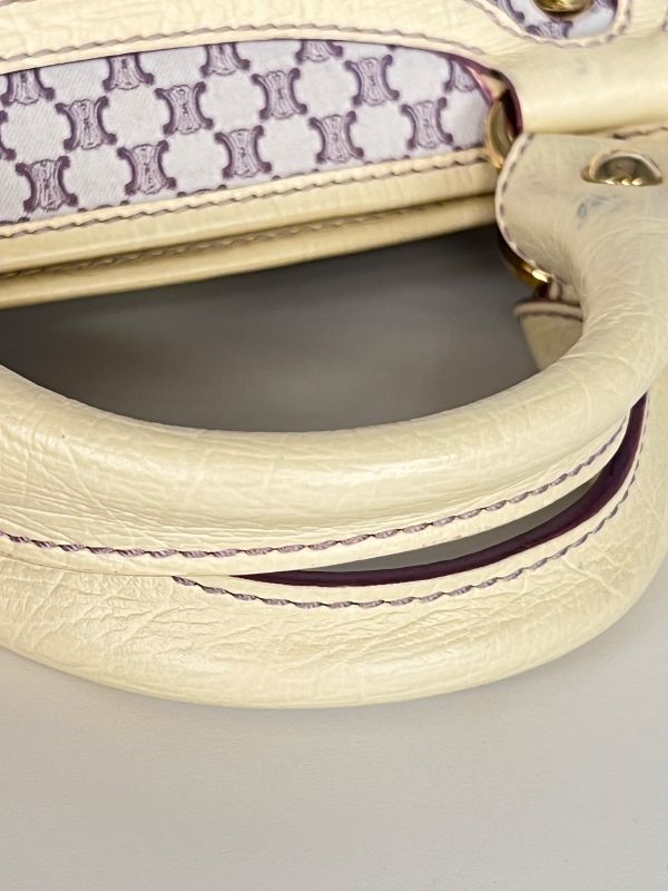 Celine Handbag Macadam Pattern Purple White 33bs140