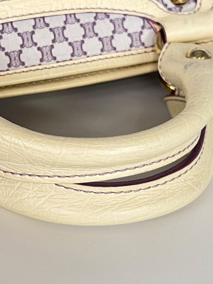 Celine Handbag Macadam Pattern Purple White 33bs140