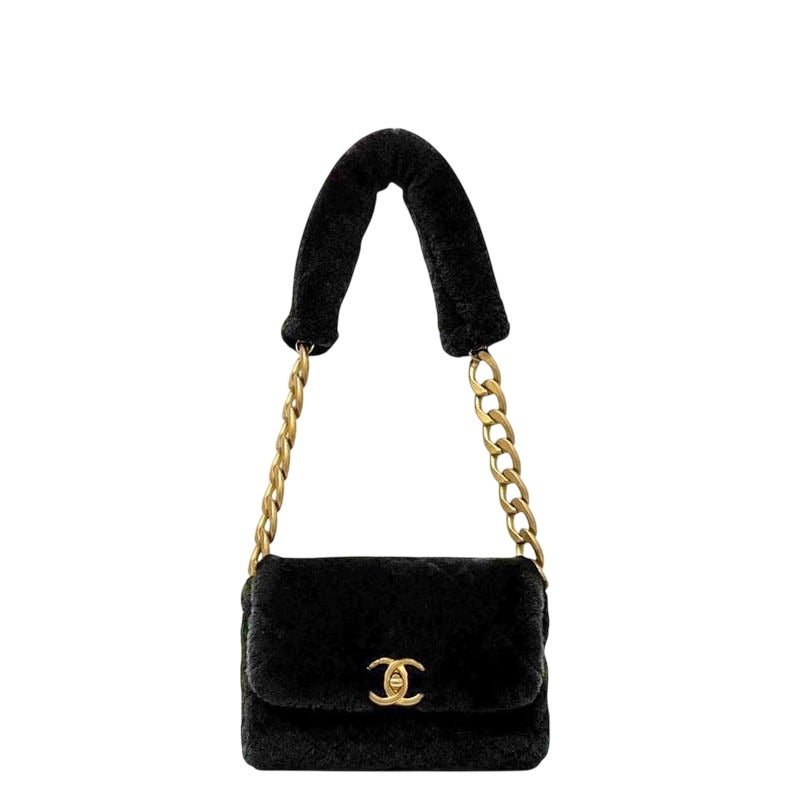 Chanel One Shoulder Bag Black Quilted 30
