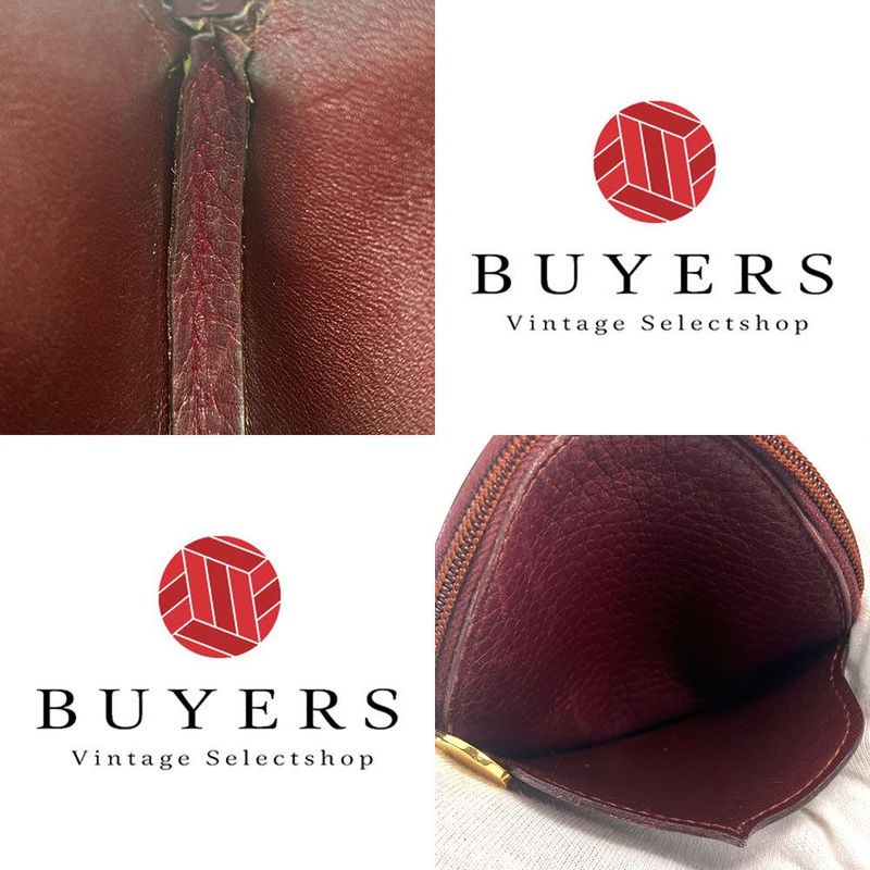 Cartier Must Do Round Coin Case Must Line Leather Bordeaux Gold Hardware Small