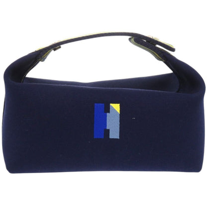Hermes Bride a Brac PM Black Pavillon 04 Cotton Marine Navy Handbag