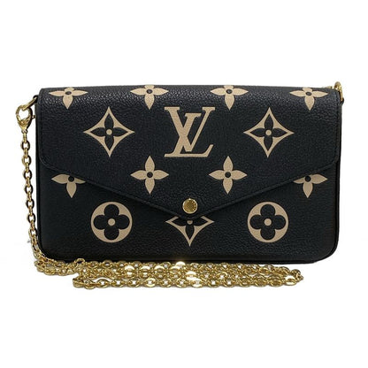 Louis Vuitton Wallet Bicolor Monogram Empreinte Pochette Felicie M80482 Black
