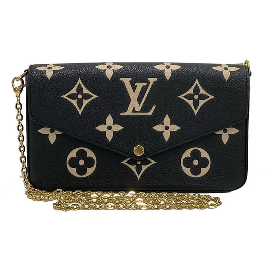 Louis Vuitton Wallet Bicolor Monogram Empreinte Pochette Felicie M80482 Black