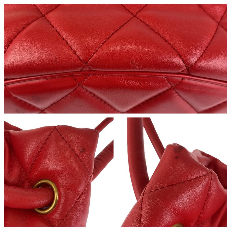 Balenciaga B Bucket Bag Red 600327 Shoulder Bag Handbag 2way Women 504527
