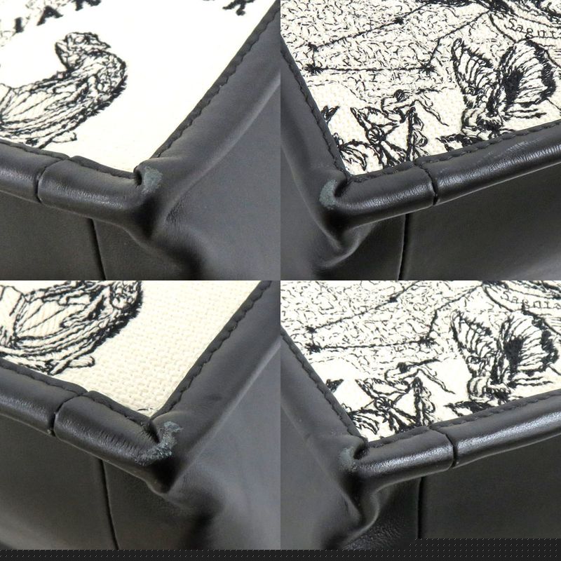Dior Book Tote Medium M1324cetw White Black Embroidery Constellation