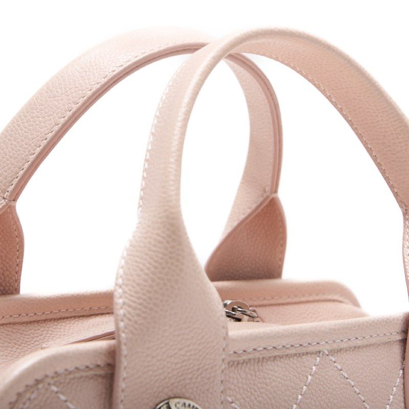 Chanel Matelasse Coco Mark 2WAY Handbag Caviar Skin Pink With Silver Hardware