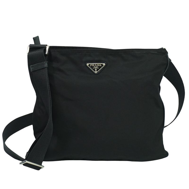 Authentic Prada Nylon Shoulder Bag Pochette Black Bag Pre-owned [follow-up