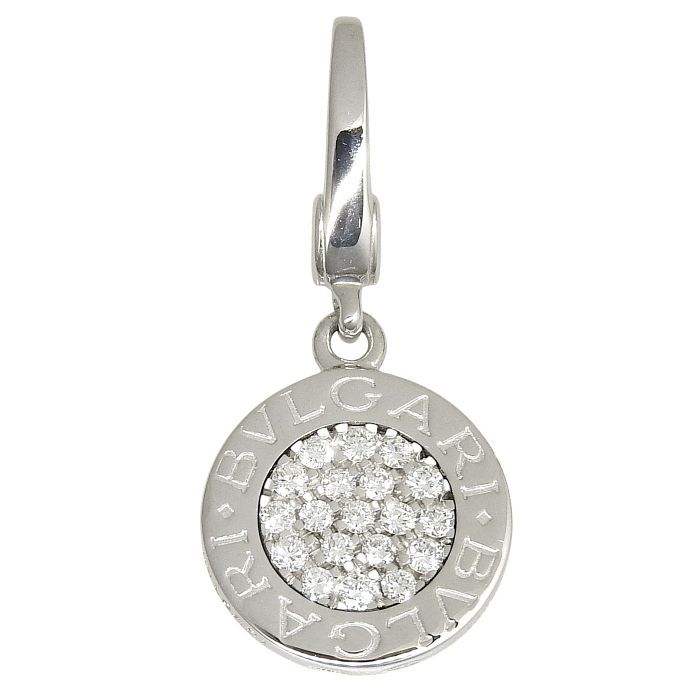Bvlgari Diamond Pendant Top 18K White Gold 750 White Gold Diamond Charm