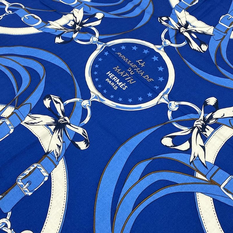 Hermes Stole (shawl) Carre Geant/shawl Carre 140 Blue×white×multi LA Promenade