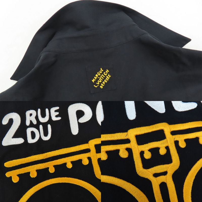 Louis Vuitton Short Sleeve Cotton Shirt 1afjho S Black Eiffel Pont
