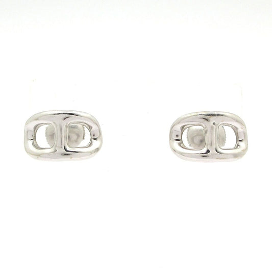 Hermes Earrings Chaine D'ancre Silver 18k White Gold