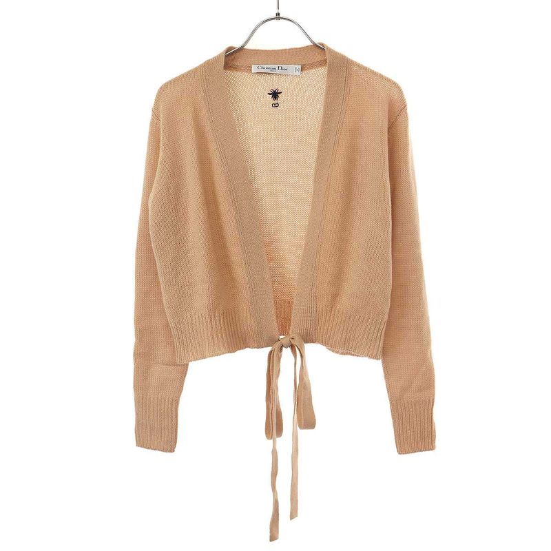 Christian Dior Bee Embroidered Cashmere Knit Cardigan 924g04am005 Pink 34