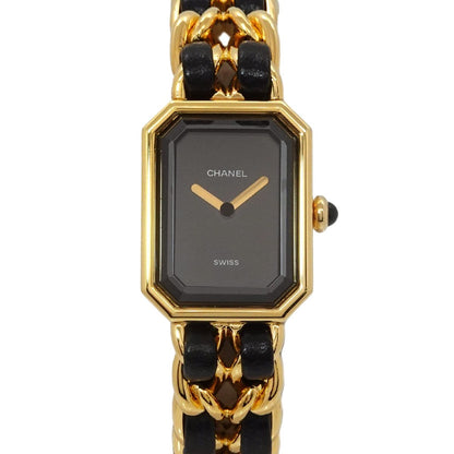 Chanel Premiere S Vintage Watch Black Gold Quartz