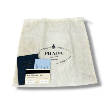 Prada Purse Top Handle Handbag Leather Black Nero — view 11
