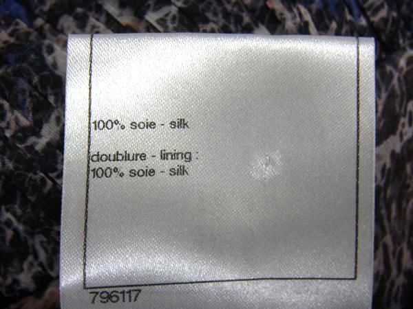 Chanel P40600v29399 100% Silk All Over Pattern Sleeveless Dress 36