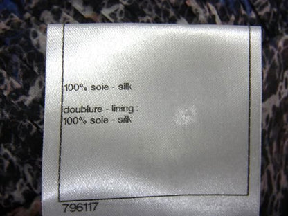 Chanel P40600v29399 100% Silk All Over Pattern Sleeveless Dress 36