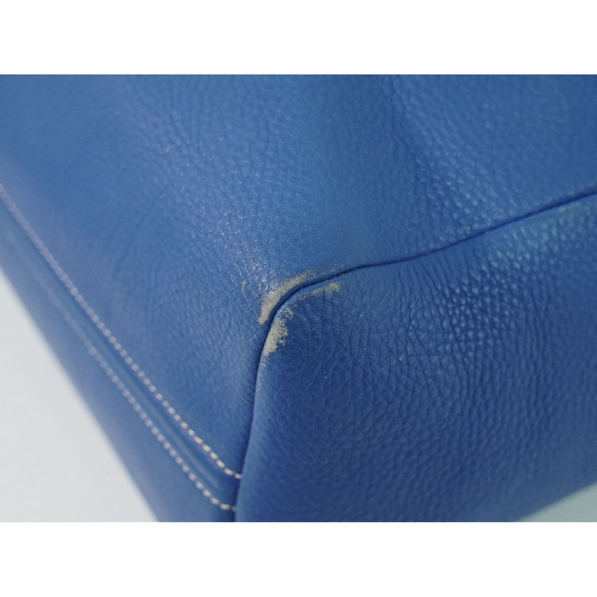 Prada Leather Shoulder Bag Tote Blue — view 4