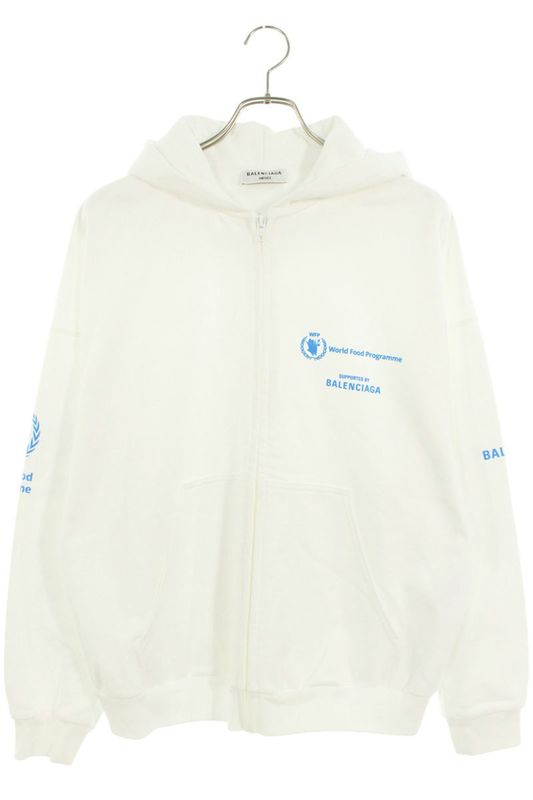 Balenciaga 674728 Tmvl1 WFP Print Zip Up Hoodie Men's 1