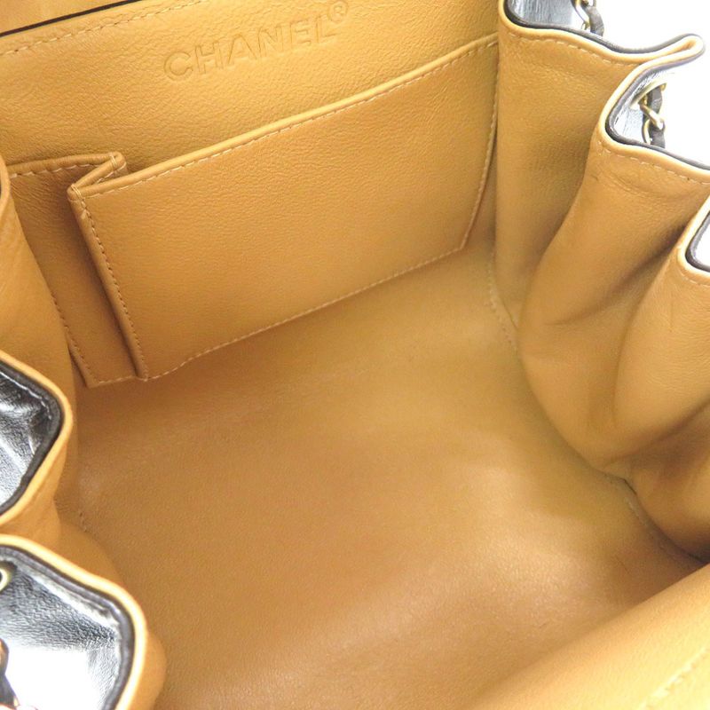 Chanel 255 Chocobar Lambskin Black Gold Hardware Shoulder Bag Black 0023 Chanel