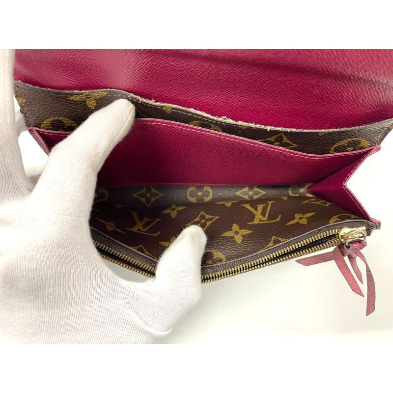Louis Vuitton Monogram Portefeuille Emilie Zipper Long Wallet Brown — view 13