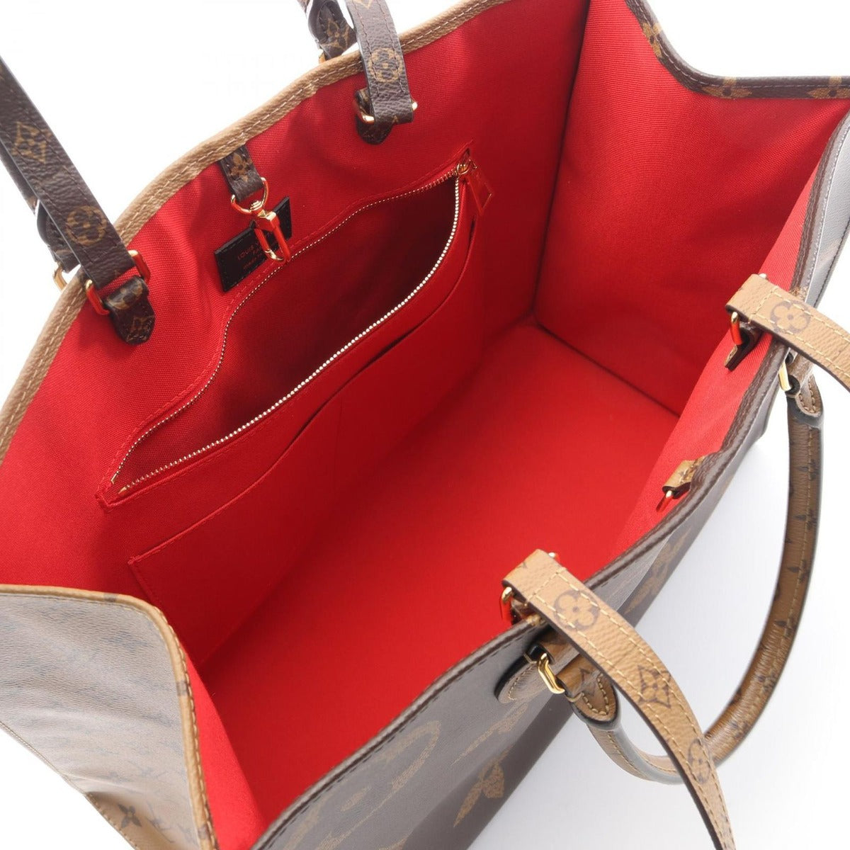 Louis Vuitton Tote On The Go GM Canvas Beige Brown — view 3