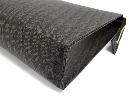 Saint Laurent PVC All Over Pattern Clutch Bag Second Bag Men's Black And