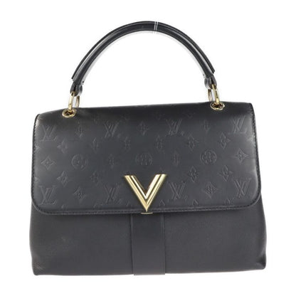 Louis Vuitton Very Handbag Leather Noir Black Monogram Shadow One Handle