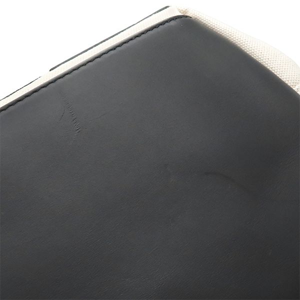 Balenciaga Tote Bag Navy Cabas Su Canvas Leather Ivory X Black Silver Hardware