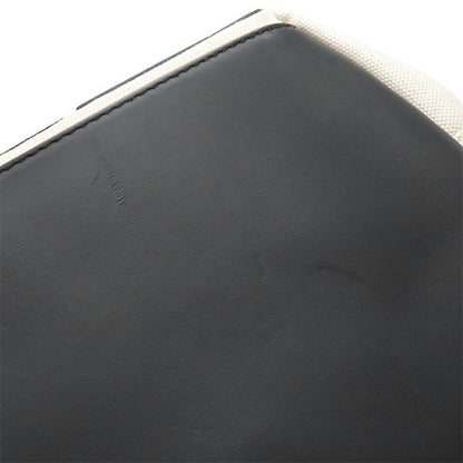 Balenciaga Tote Bag Navy Cabas Su Canvas Leather Ivory X Black Silver Hardware