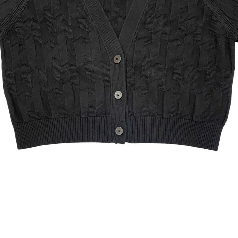 Hermes Knitted Cardigan 4e2706d3 Size 44 H Logo Wool Nylon Black Hermes