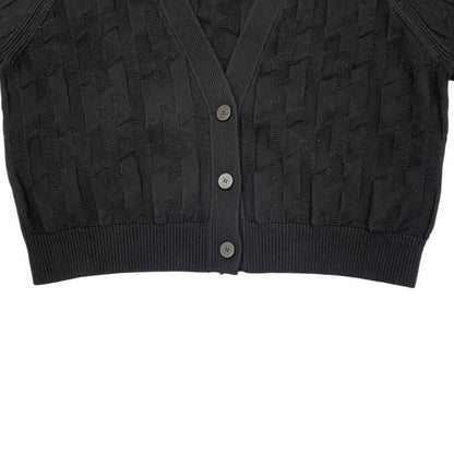 Hermes Knitted Cardigan 4e2706d3 Size 44 H Logo Wool Nylon Black Hermes