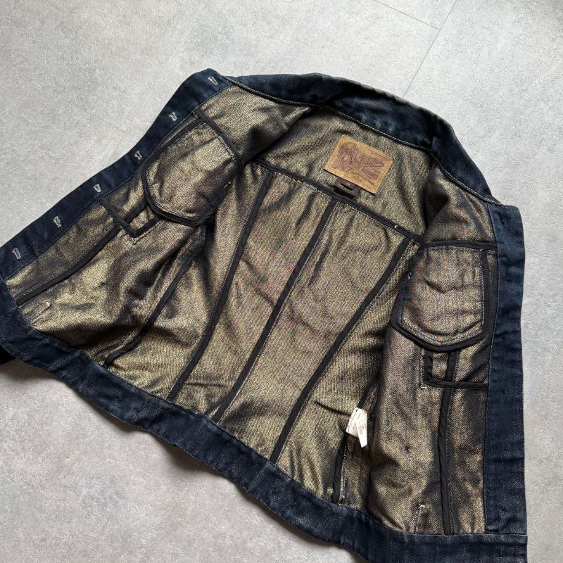 Louis Vuitton Logo Gold Button Stone Glitter Denim Jacket 34 XS Women