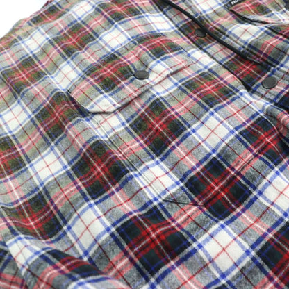 Balenciaga 23SS 699223 Bleached Plaid Hooded Shirt 100% Cotton Vintage Finish