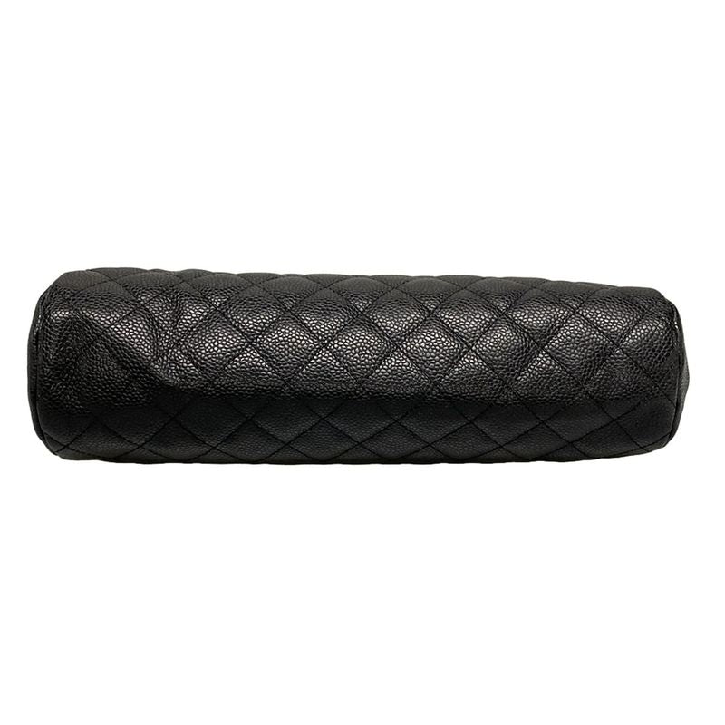 Chanel Clutch Bag Matelasse A46430 Black Silver Hardware / Clasp Closure