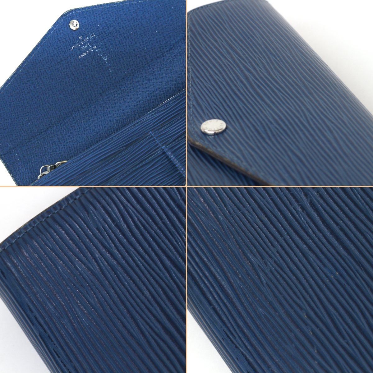 Louis Vuitton Epi Portefeuille Sara Bifold Long Wallet M60585 Andigo Blue