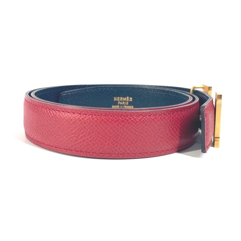 Hermes Belt H Belt Constance Mini Leather Red And Navy