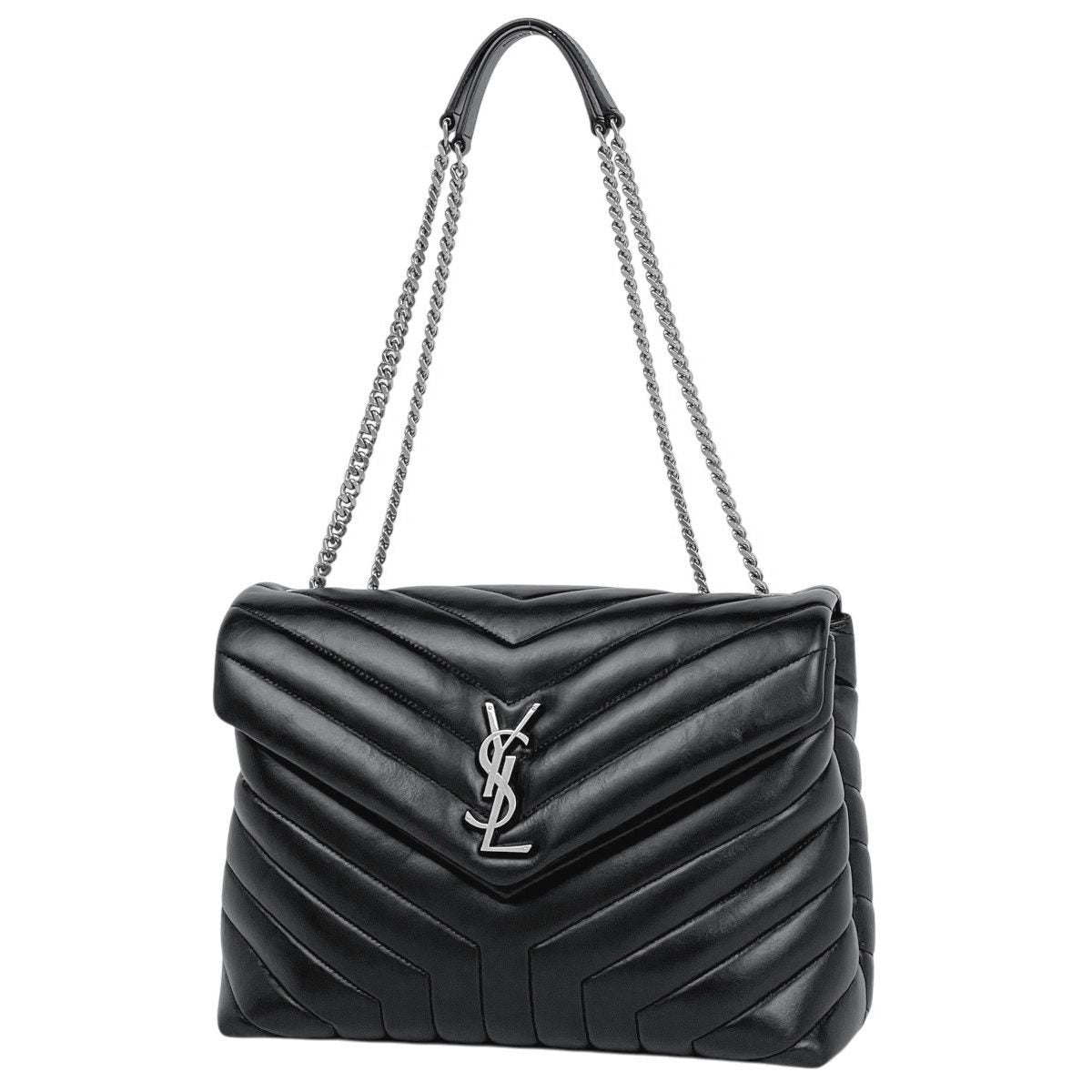 Saint Laurent Paris Lou Shoulder Bag Leather Black