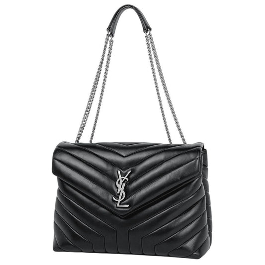 Saint Laurent Paris Lou Shoulder Bag Leather Black