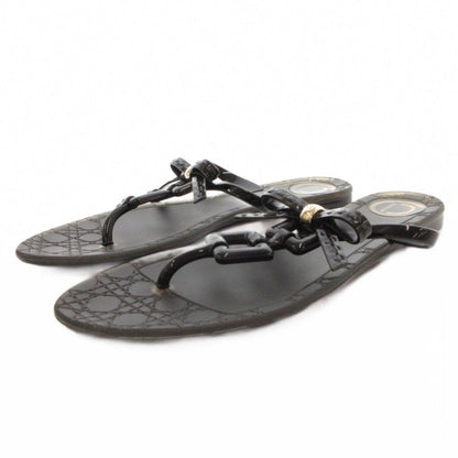 Dior Sandals D Logo Ribbon 36 Black